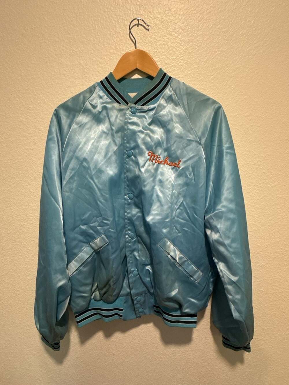 Vintage King Louie Pro Fit Satin Varsity Jacket Size XL 48-50
